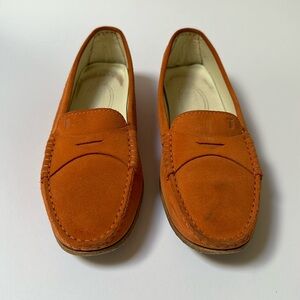 Tod’s orange Suede Loafers size 37.5